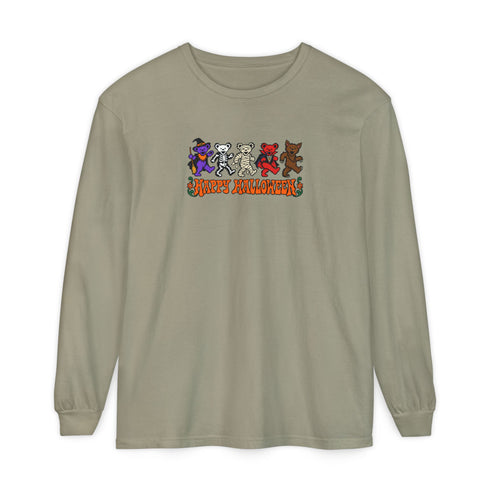 Trick-Or-Treating Bears Place Garment-Dyed Long Sleeve T-Shirt