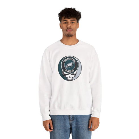 Grateful Dead - Philadelphia Eagles Grateful Dead Stealie Crewneck Sweatshirt - StealieShop