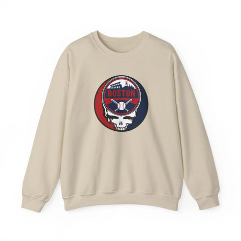 Grateful Dead - Boston Red Sox Stealie Grateful Dead Crewneck Sweatshirt - MLB - StealieShop