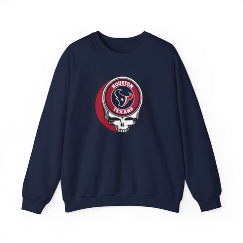 Houston Texans Logo Stealie Grateful Dead Crewneck Grateful Dead Sweatshirt