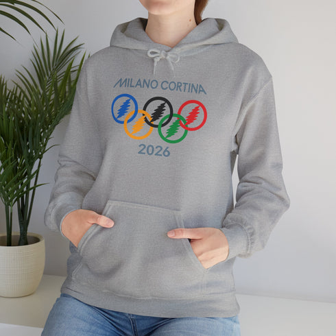 Olympic Stealie Rings' 2026 Milano Cortina Olympics Unisex Heavy Blend Grateful Dead Hoodie