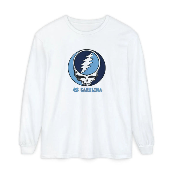UNC Classic Stealie Vineyard Collection Unisex Garment-Dyed Long Sleeve T-Shirt