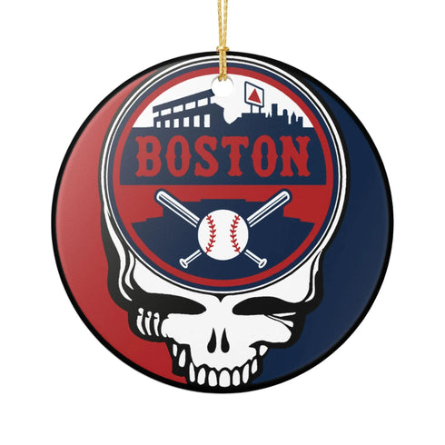 Grateful Dead - Boston Baseball Stealie Christmas Ornament - StealieShop