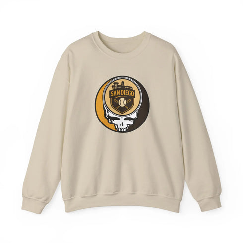 Grateful Dead - San Diego Padres Grateful Dead Stealie Crewneck Sweatshirt - MLB - StealieShop