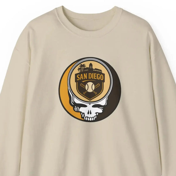 Grateful Dead - San Diego Padres Grateful Dead Stealie Crewneck Sweatshirt - MLB - StealieShop