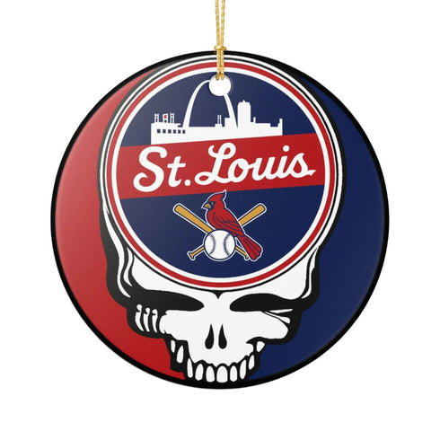 Grateful Dead - St. Louis Baseball Stealie Christmas Ornament - StealieShop