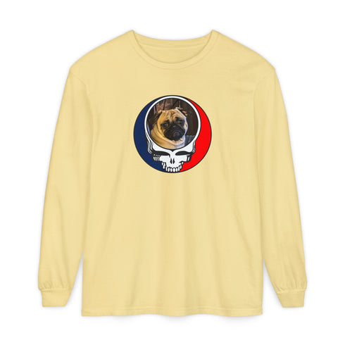 Custom Dog Stealie Garment-Dyed Long Sleeve T-Shirt (91)