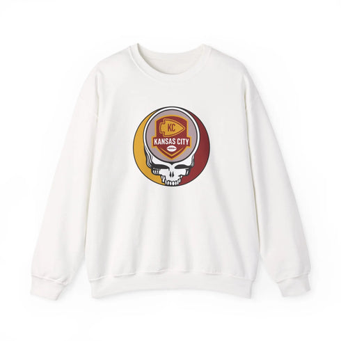 Grateful Dead - Kansas City Chiefs Grateful Dead Stealie Crewneck Sweatshirt - NFL - StealieShop