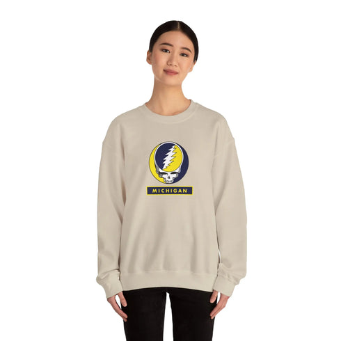 University of Michigan Grateful Dead Stealie Crewneck Sweatshirt - StealieShop