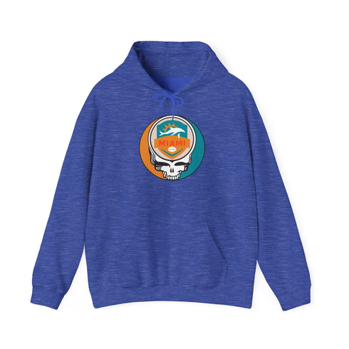 Grateful Dead - Miami Dolphins Stealie Grateful Dead Hooded Sweatshirt - NFL - StealieShop