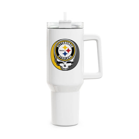Grateful Dead - Pittsburgh Steelers Stealie "Fat Man" Tumbler, Double Insulated 40oz Travel Mug - StealieShop