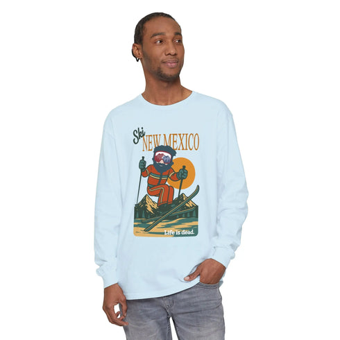 Grateful Dead - Ski New Mexico - Life is dead. Mountain Collection Garment-Dyed Long Sleeve T-Shirt - StealieShop