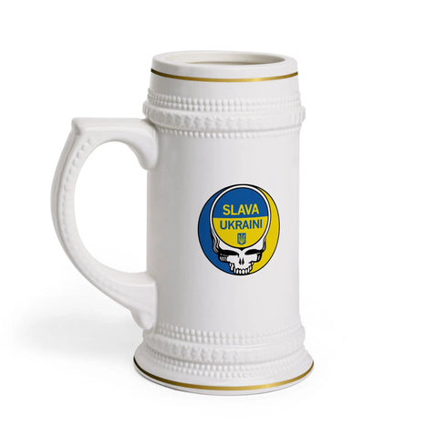 Slava Ukraini Grateful Dead Stealie Beer Stein Mug Printify