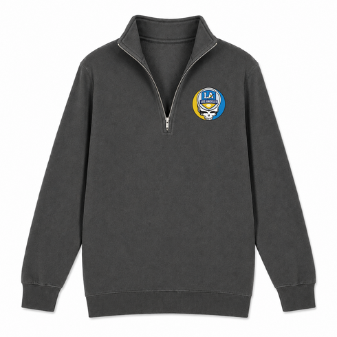 Los AngelesV - Premium Grateful Dead Quarter-Zip Pullover - Charcoal - 5