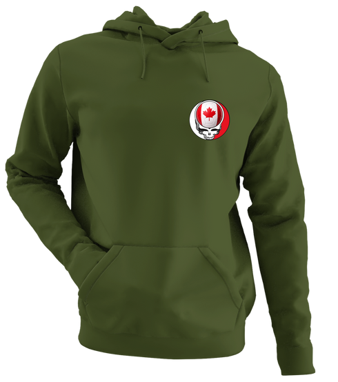 Canada FIFA World Cup - Premium Grateful Dead Left Chest Hoodie - Military Green - 7