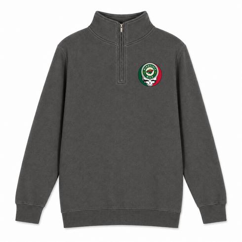 Minnesota Wild - Premium Grateful Dead Quarter-Zip Pullover - Charcoal - 5