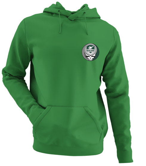 New York Football - Premium Grateful Dead Left Chest Hoodie - Irish Green - 6