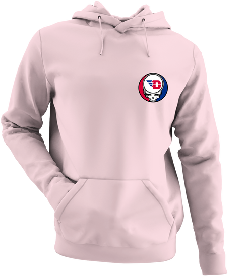 University of Dayton - Premium Grateful Dead Left Chest Hoodie - Light Pink
