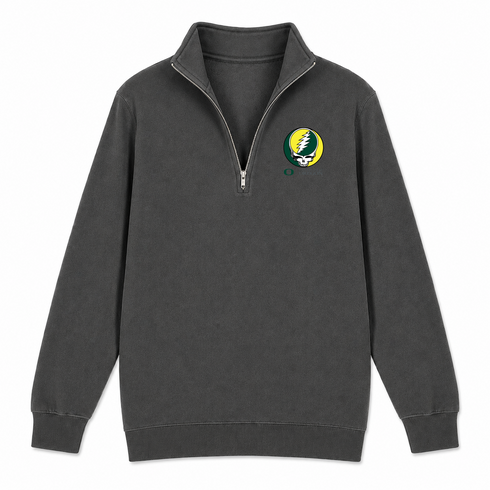 University of Oregon - Premium Grateful Dead Quarter-Zip Pullover - Charcoal - 6
