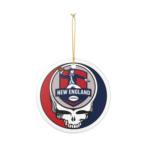 Grateful Dead - New England Baseball Stealie Christmas Ornament - StealieShop