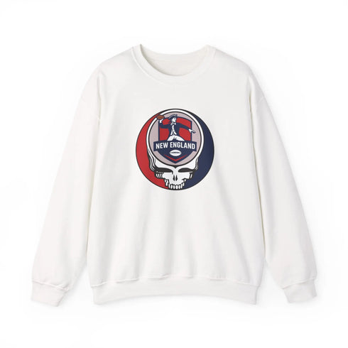 Grateful Dead - New England Patriots Grateful Dead Stealie Crewneck Sweatshirt - NFL - StealieShop