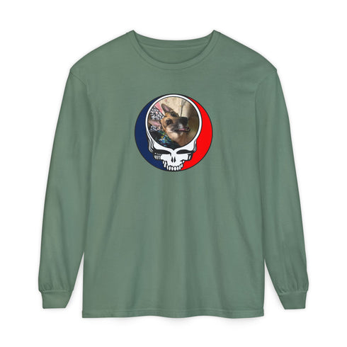 Custom Dog Garment-Dyed Long Sleeve T-Shirt (155)