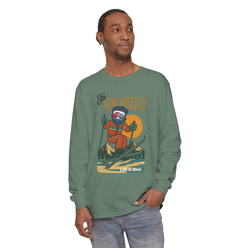 Grateful Dead - Ski New Mexico - Life is dead. Mountain Collection Garment-Dyed Long Sleeve T-Shirt - StealieShop