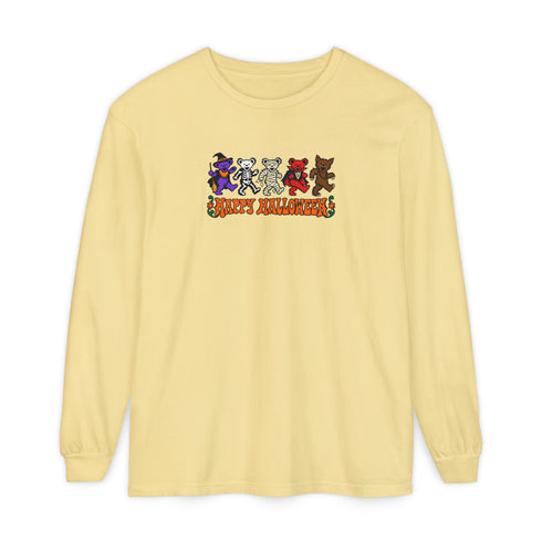 Trick-Or-Treating Bears Place Garment-Dyed Long Sleeve T-Shirt