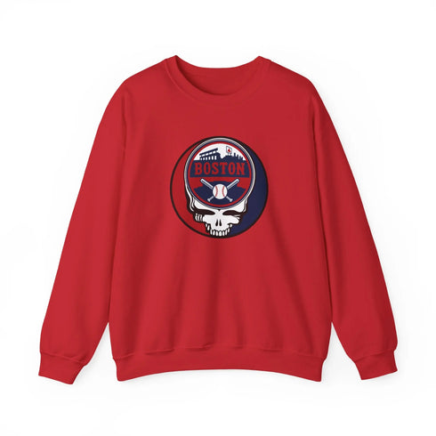 Grateful Dead - Boston Red Sox Stealie Grateful Dead Crewneck Sweatshirt - MLB - StealieShop