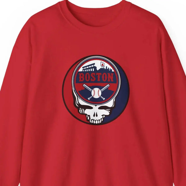 Grateful Dead - Boston Red Sox Stealie Grateful Dead Crewneck Sweatshirt - MLB - StealieShop