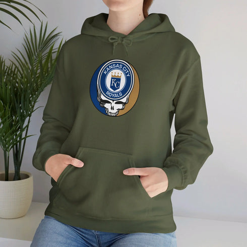 Kansas City Royals Grateful Dead Unisex Heavy Blend Hoodie - Hooded Sweatshirt - StealieShop