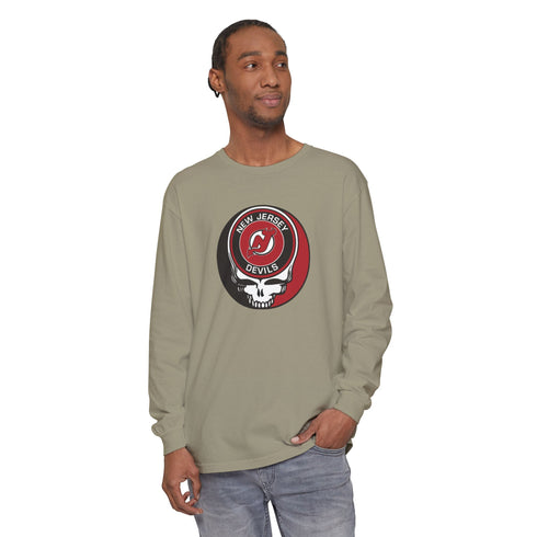 New Jersey Devils Vineyard Collection Unisex Garment-Dyed Long Sleeve T-Shirt