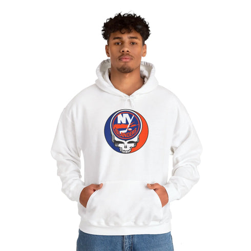 New York Islanders Grateful Dead Unisex Heavy Blend Hoodie - Hooded Sweatshirt - StealieShop