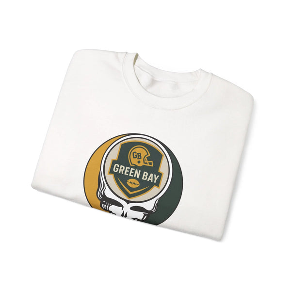 Grateful Dead - Green Bay Packers Grateful Dead Stealie Crewneck Sweatshirt - StealieShop
