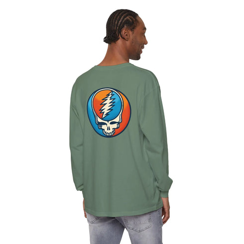 Grateful Dead - Twisted Stealie Two-Sided Vineyard Collection Garment-dyed Long Sleeve T-Shirt - StealieShop