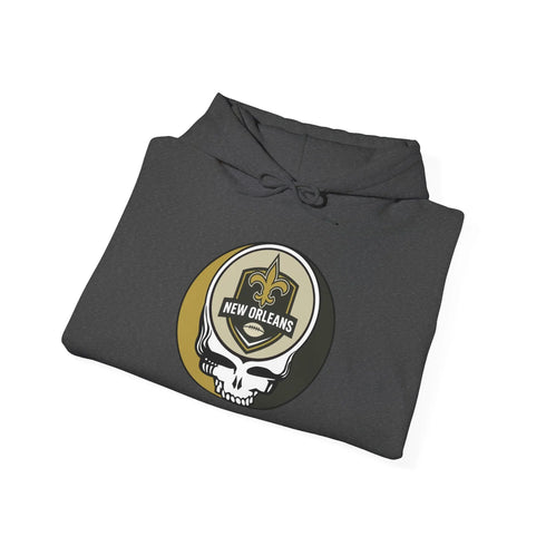 Grateful Dead - New Orleans Saints Stealie Grateful Dead Hooded Sweatshirt - NFL - StealieShop