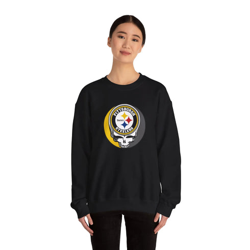 Grateful Dead - Pittsburgh Steelers Grateful Dead Stealie Crewneck Sweatshirt - StealieShop