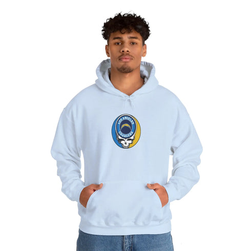Los Angeles Chargers Grateful Dead Hooded Sweatshirt - NFL Fan Apparel - StealieShop