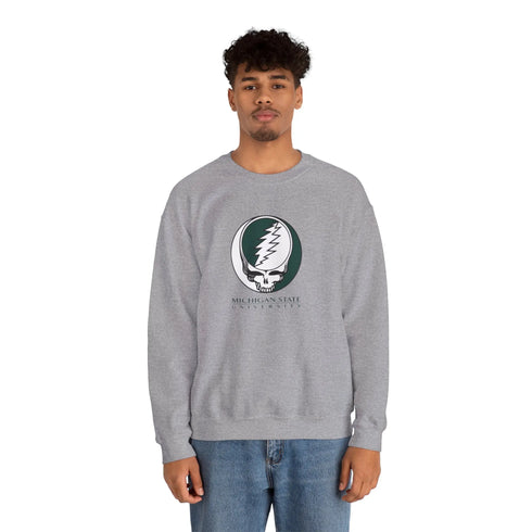 Michigan State Grateful Dead Stealie Crewneck Sweatshirt - StealieShop