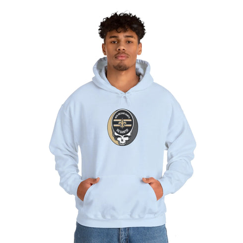 New Orleans Saints Grateful Dead Hooded Sweatshirt - NFL Fan Apparel - StealieShop