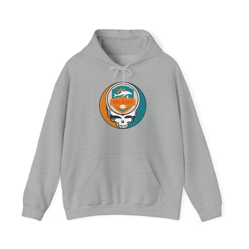 Grateful Dead - Miami Dolphins Stealie Grateful Dead Hooded Sweatshirt - NFL - StealieShop