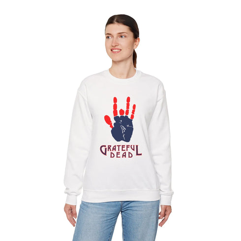 Grateful Dead - Jarry's Hand | Life is dead. Crewneck Sweatshirt - StealieShop