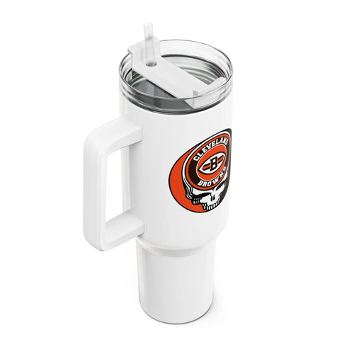 Grateful Dead - Cleveland Browns Stealie "Fat Man" Tumbler, Double Insulated 40oz Travel Mug - StealieShop