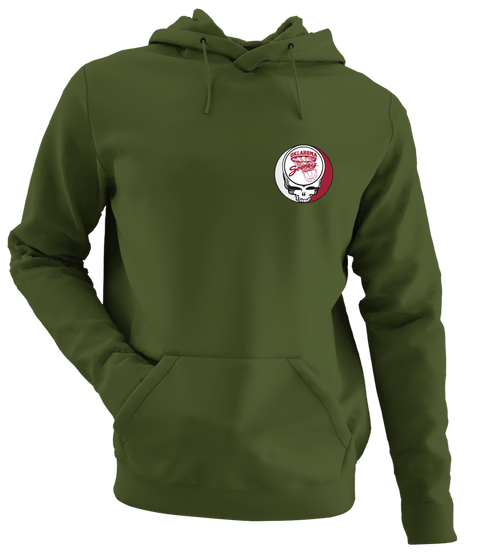 University of Oklahoma - Premium Grateful Dead Left Chest Hoodie - Military Green