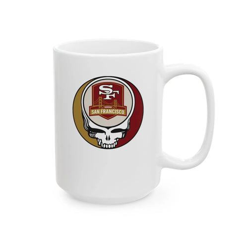 Grateful Dead - San Francisco 49ers Stealie Ceramic Coffee Mug - 15ounce - NFL - StealieShop