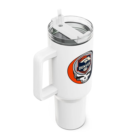Grateful Dead - Denver Broncos Stealie "Fat Man" Tumbler, Double Insulated 40oz Travel Mug - NFL - StealieShop