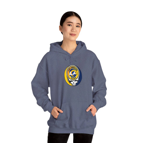 Los Angeles Rams Grateful Dead Hooded Sweatshirt - NFL Fan Apparel - StealieShop