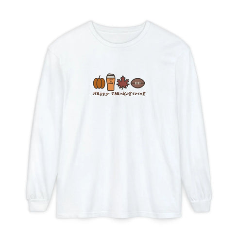 Life is dead. Happy Thanksgiving Unisex Garment-dyed Long Sleeve