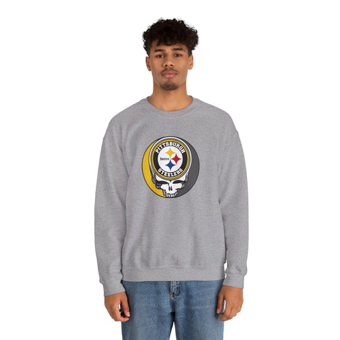 Grateful Dead - Pittsburgh Steelers Grateful Dead Stealie Crewneck Sweatshirt - StealieShop