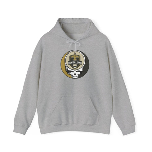 Grateful Dead - New Orleans Saints Stealie Grateful Dead Hooded Sweatshirt - NFL - StealieShop